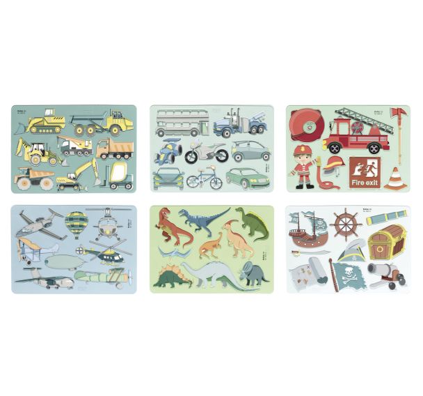 Pochoirs plastique à thème - Folia - Lot de 6 avec 6 modèles de dessin