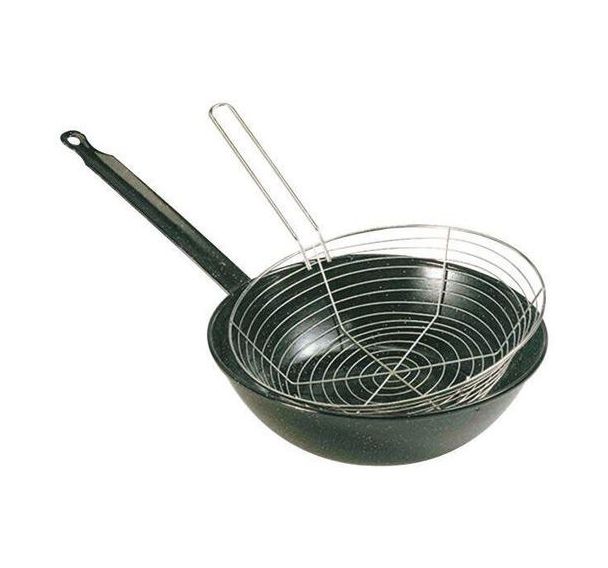 Poêle à frire émaillée avec panier - Matfer