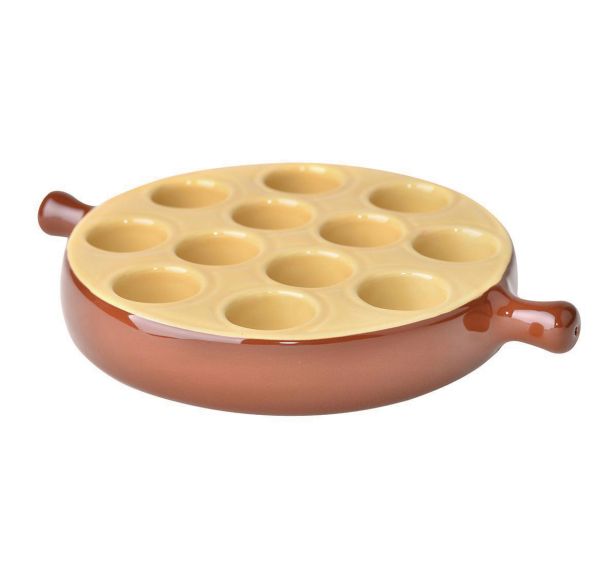 Poêlon à escargots en porcelaine émaillée rustique-Terroir