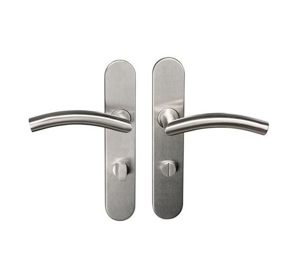 Poignée de porte inox sur plaque Tempo Classic - Bricard