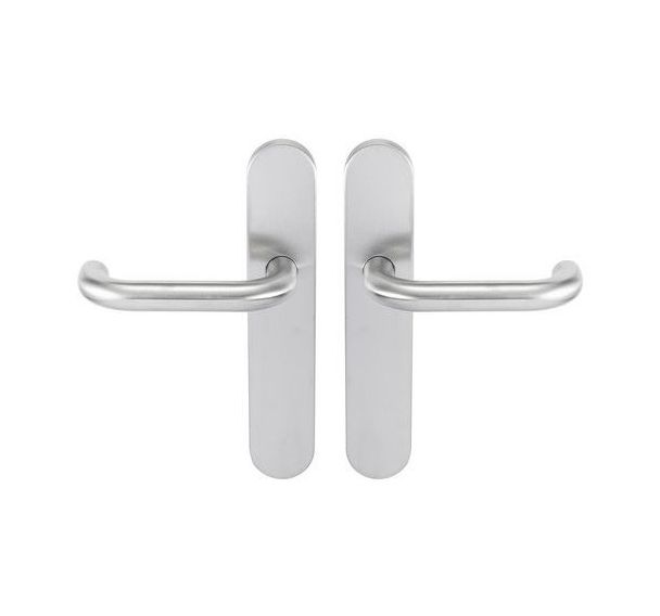 Poignée de porte inox sur plaque Tempo New Wave - Bricard