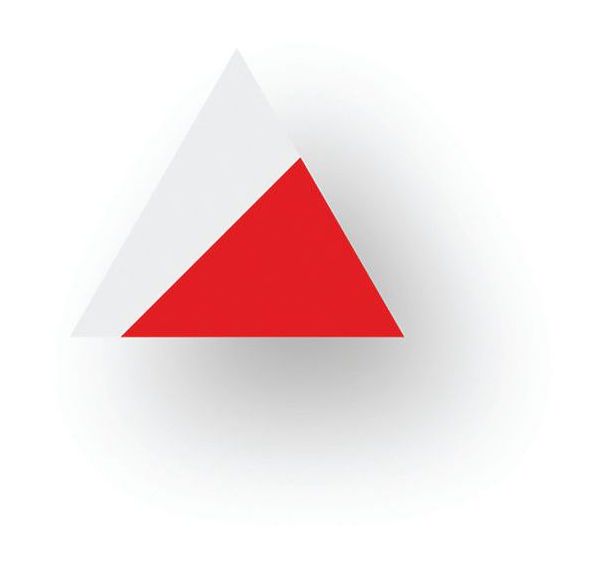 Pointe de flèche adhésive LeanStripe - Rouge/Blanc - Ergomat