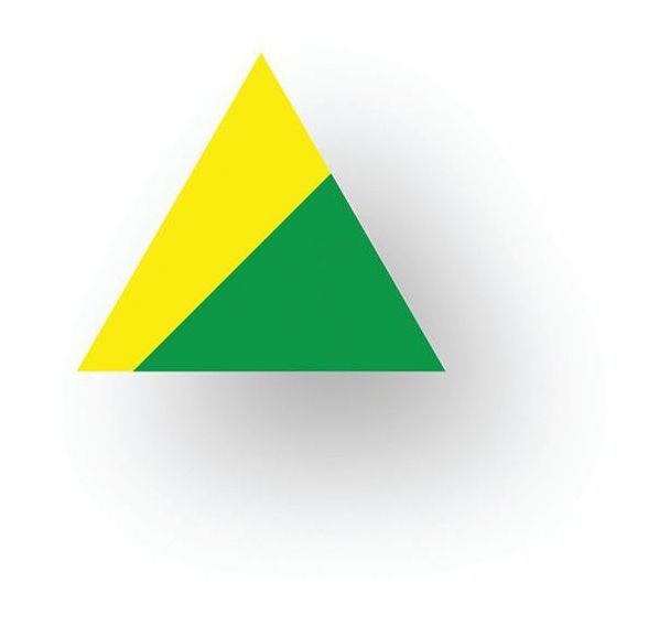 Pointe de flèche adhésive LeanStripe - Vert/Jaune - Ergomat