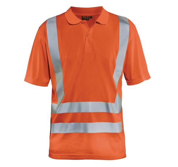 Polo anti-UV haute visibilité orange fluorescent