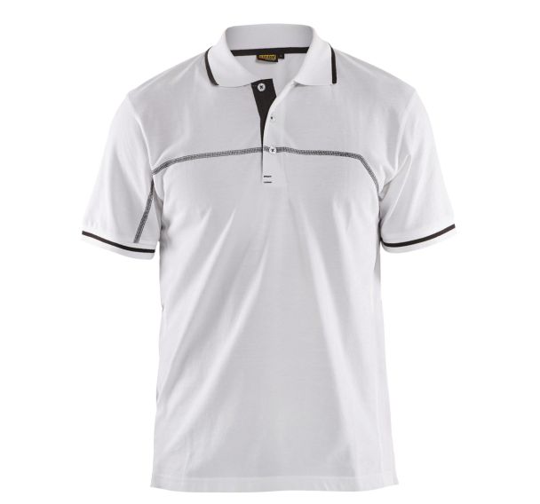 Polo bicolore blanc/gris foncé