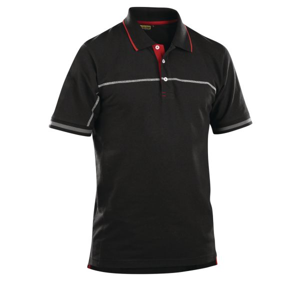 Polo bicolore noir/rouge