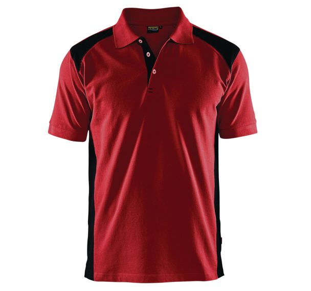 Polo piqué rouge et noir