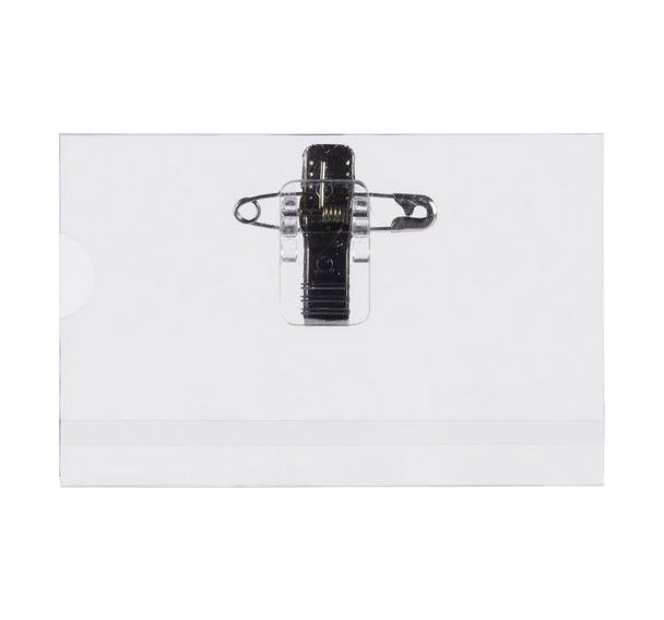 Porte-badge-plastique avec encoche - transparent - Pavo