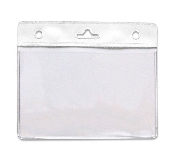Porte-badge PVC avec bandeau - Horizontal - Paquet de 100 - Sogedex