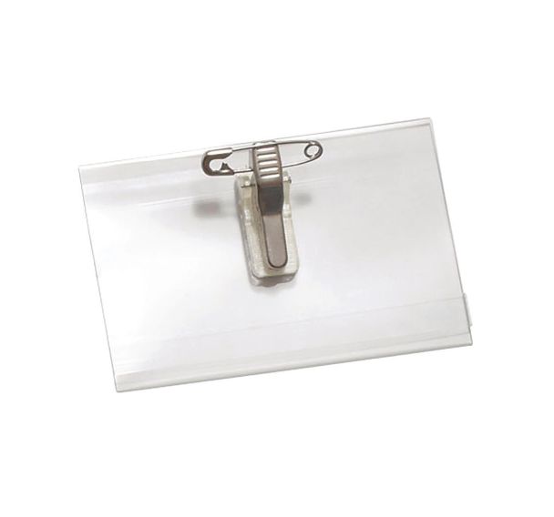 Porte-badge avec pince combi - Manutan (Lot de 50)