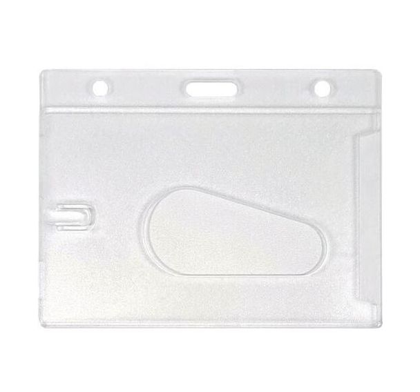 Porte-badge dépoli 1 carte - Transparent - Lot de 100 - Sogedex