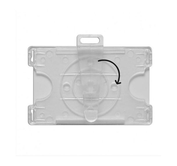 Porte-badge double position : horizontale et verticale