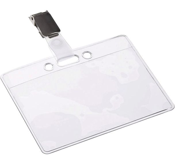 Porte-badge horizontal avec clip - Manutan (Lot de 50)