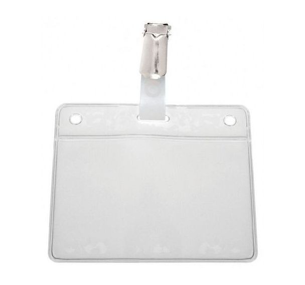 Porte-badge souple prêt à l'emploi avec clip - Paquet de 100 - Sogedex