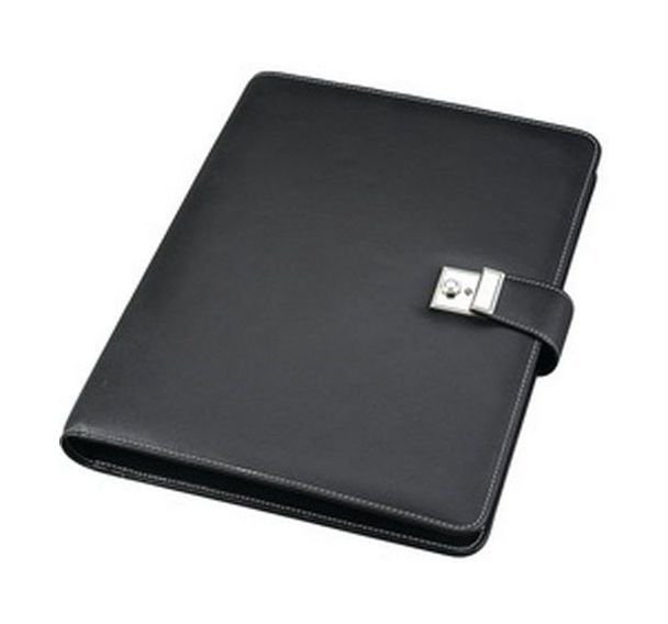 Porte-documents, A4, cuir nappa, noir