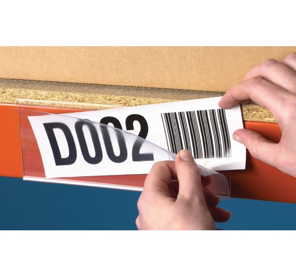 Porte-étiquette transparent - Autoadhésif - Manutan Expert