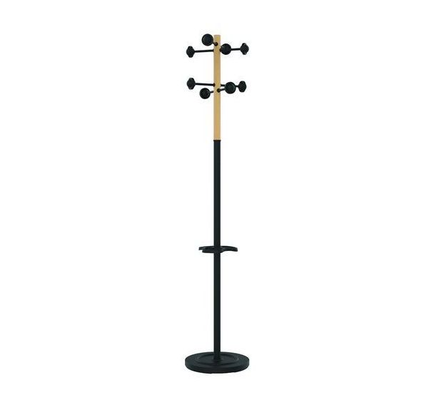 Porte-manteau Accueil noir/bois hêtre