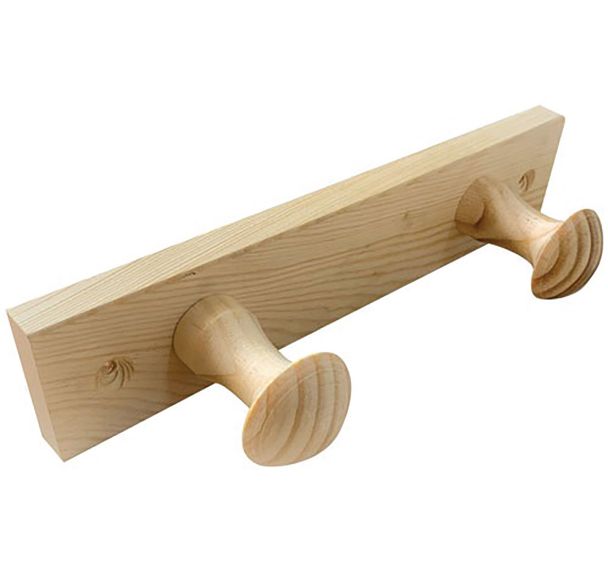 Porte-manteau bois de pin 2 têtes