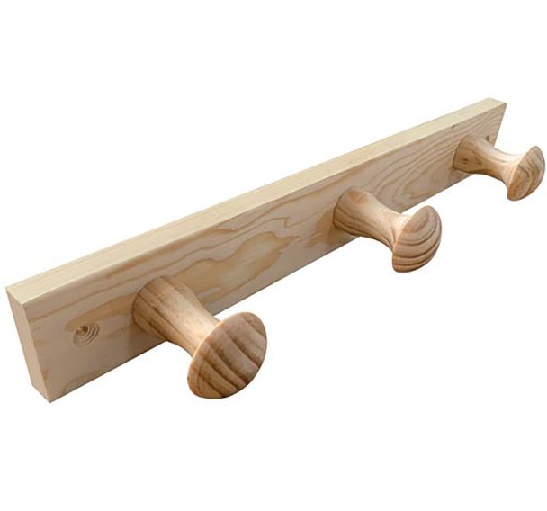 Porte-manteau bois de pin 3 têtes