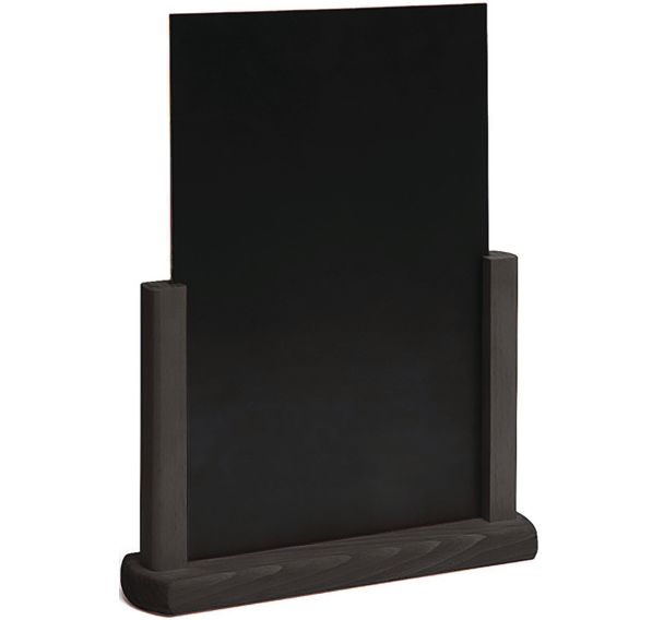 Porte-menu ardoise base bois noir A5