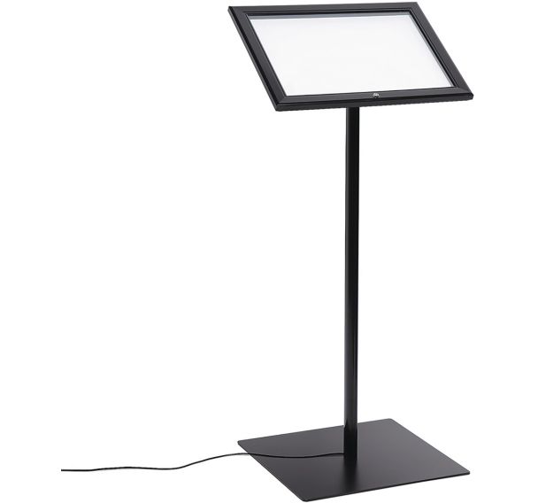 Porte-menu noir incliné LED