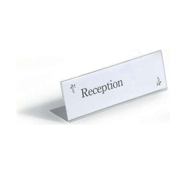 Porte-noms de table en acrylique - Forme de L - Durable