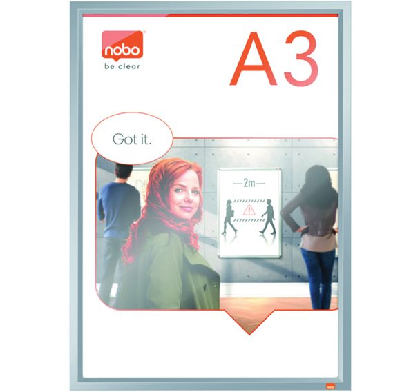 Porte affiche clipasble avec cadre anodisé Impression Pro - A3 - Nobo - Lot de 5