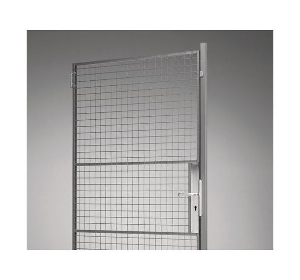 Porte battante pour cloison grillagée UX 450 - Avec plaque porte-cadenas