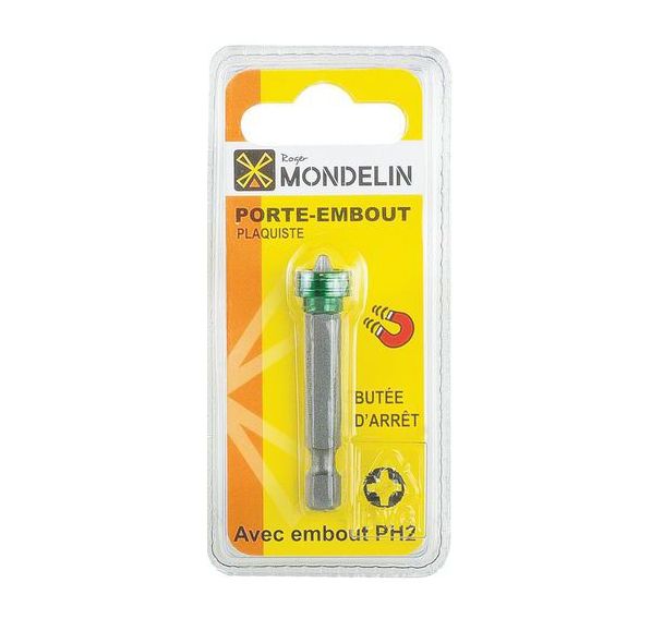 Porte embout plaquiste avec embout PH2 aimanté