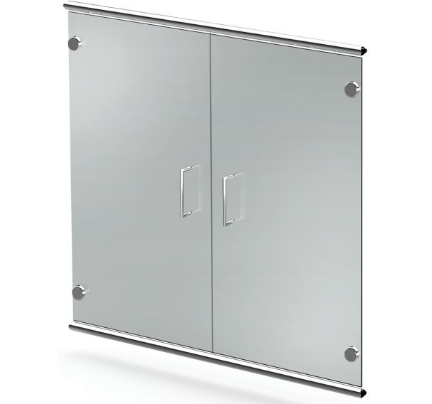 Porte en verre de sécurité 2 étagères pour armoire-Artline