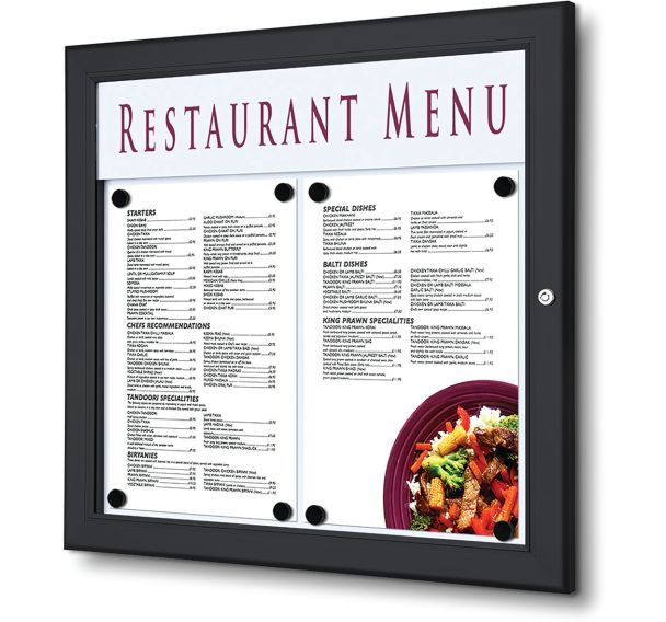 Porte menu mural extérieur - Format paysage - Showdown Displays