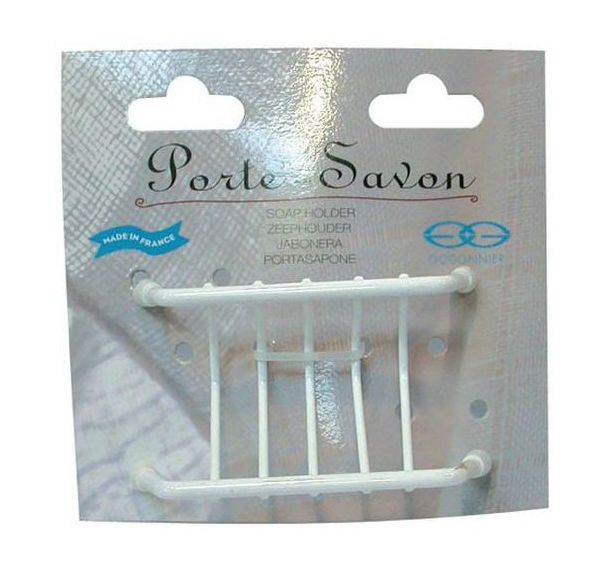Porte savon grille fil plast.blc 72001