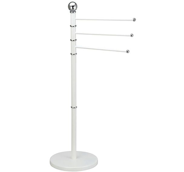 Porte serviette 3 branches epoxy blanc
