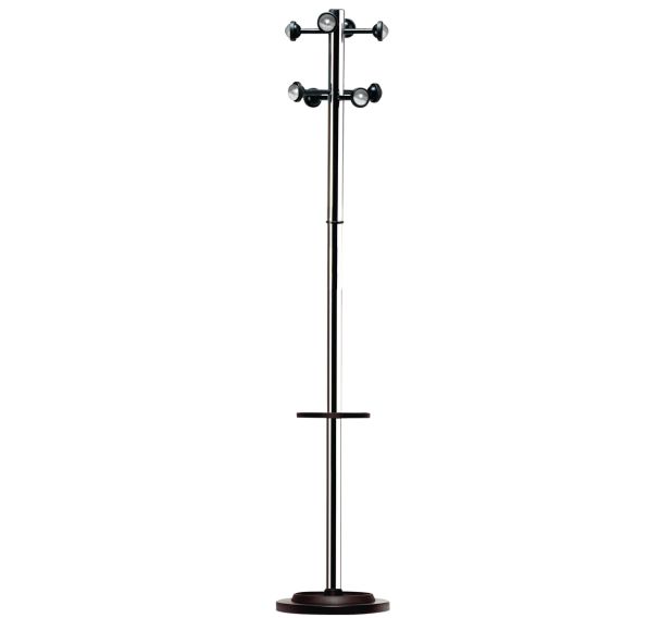 Portemanteau 8 patères et porte-parapluies coloris aluminium argent