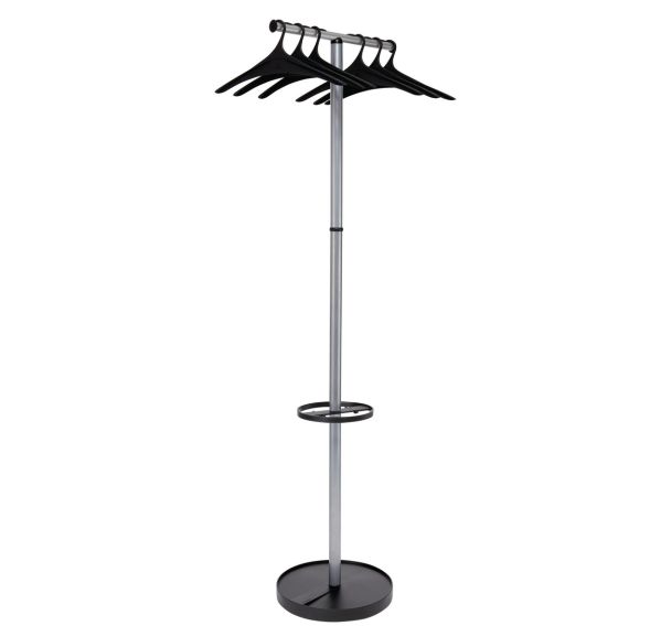 Portemanteau Wavy + 6 cintres Noir Gris métal