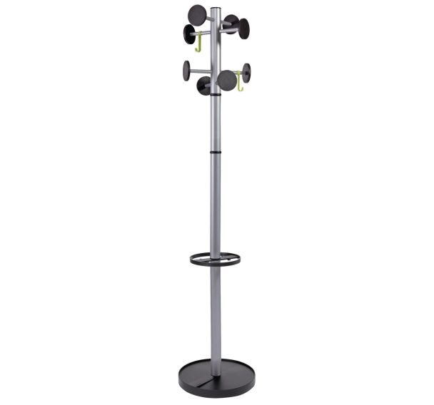 Portemanteau sur pied Stan acier 8 patères Alba