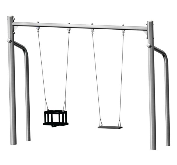 Portique 1 assise standard et 1 nacelle bébé