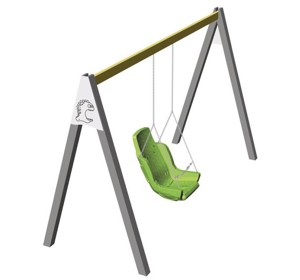 Portique 2 m tout acier 1 siège PMR - fixation platines