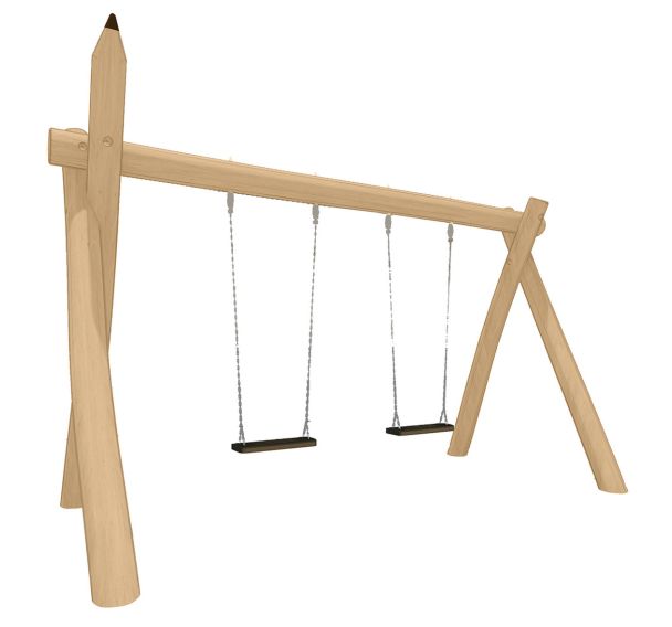 Portique robinier école 2 balançoires scellement direct