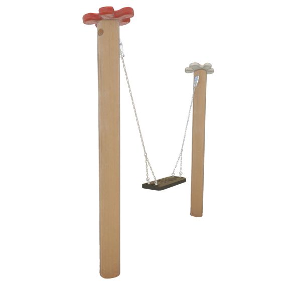 Portique robinier nature 1 balançoire scellement direct