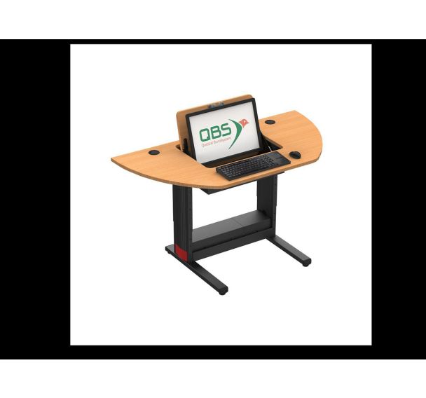 Poste de travail 1/2 lune écran escamot. jusqu'à 24'' Format+ - QBS