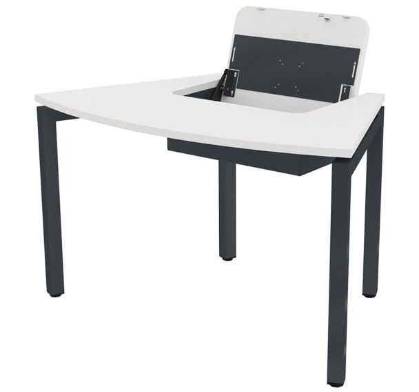 Poste écran incurvé rabattable Arcade mélaminé