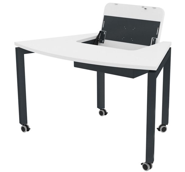 Poste écran incurvé rabattable Arcade mobile mélaminé