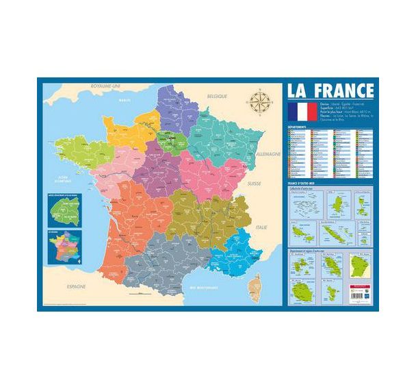 Poster 50x70cm France administrative