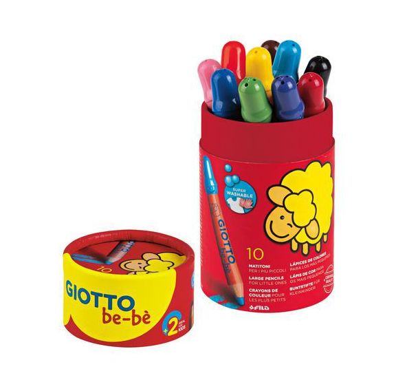 Pot 10 crayons de couleurs gros module mine géante Ø 7 mm