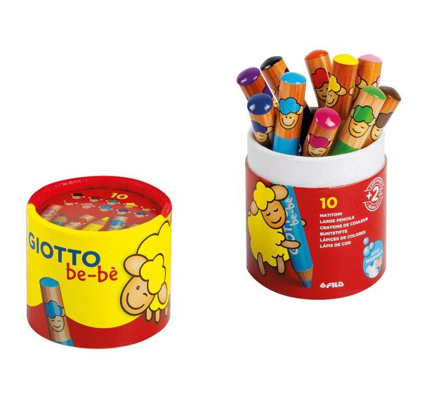 Pot 10 crayons de couleurs gros module mine géante Ø 7 mm