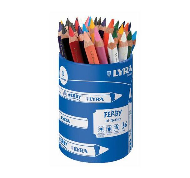 Pot 36 crayons couleur 12 cm Ferby lyra Ø mine 6,25 mm