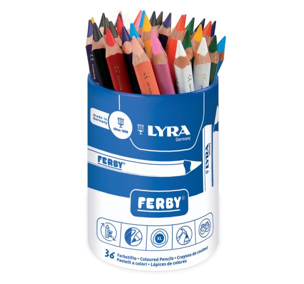 Pot 36 crayons couleur 12 cm Ferby lyra Ø mine 6,25 mm
