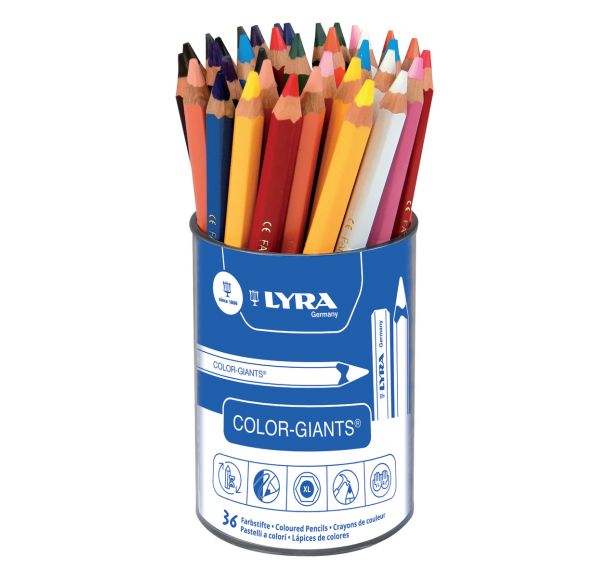 Pot 36 crayons de couleurs Lyra Color Giants