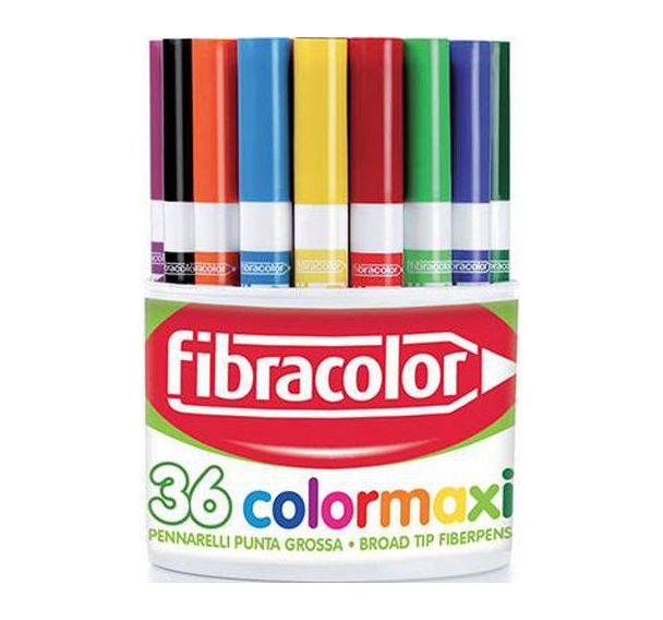 Pot 36 feutres à colorier Color Maxi pointe 3 mm